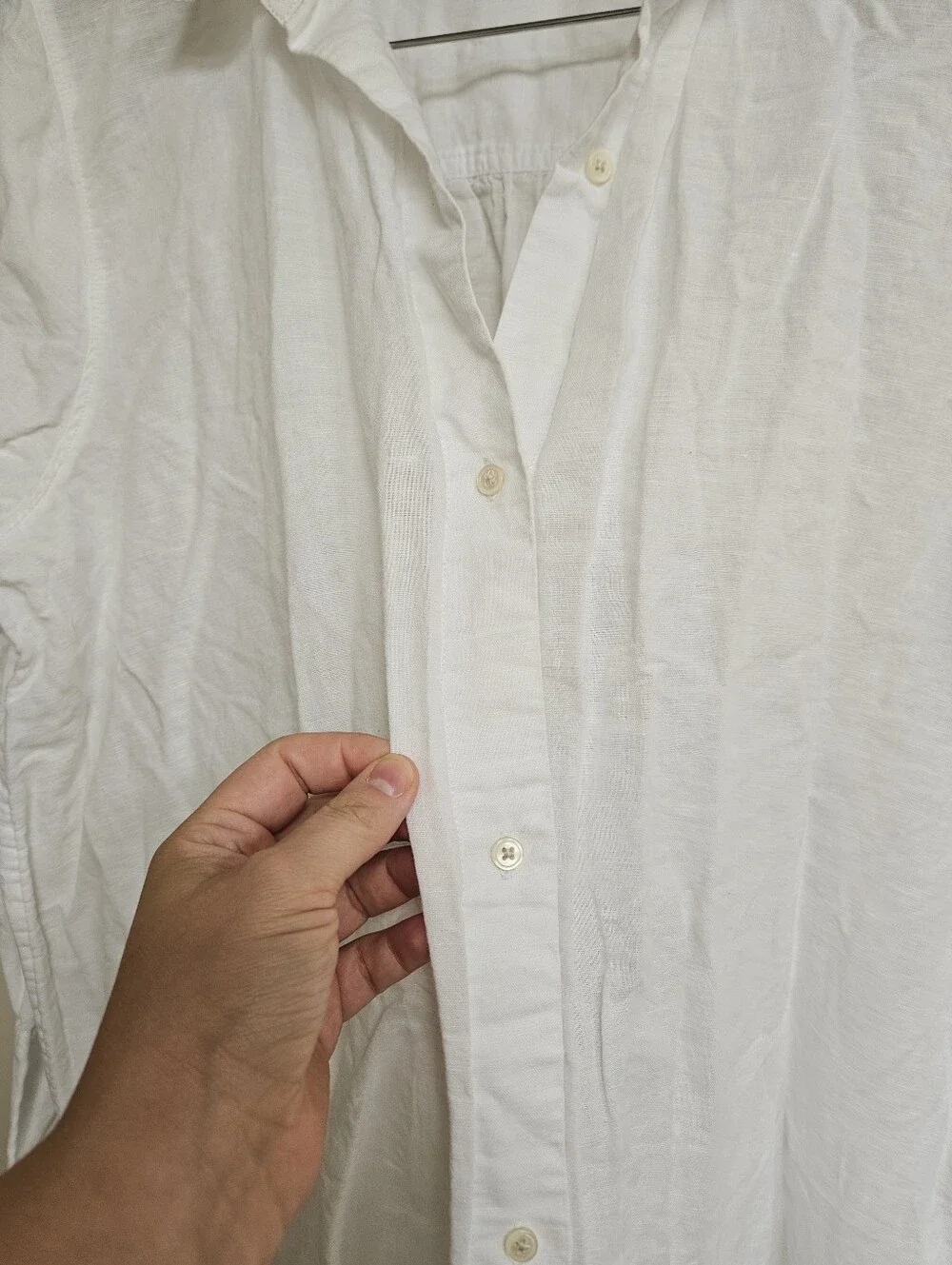 J. Crew Relaxed-Fit Beach Shirt in Linen-Cotton Blend Shirt Coverup White Sz XXL